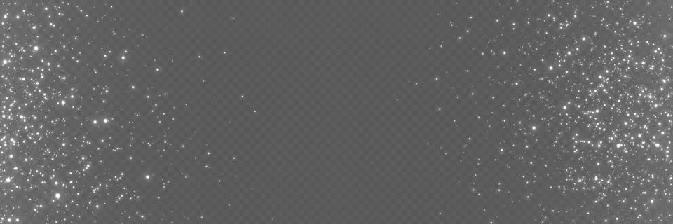 Silver glitter design with magic light effect. White sparkling border for Stock Illustration