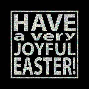Silver glitter easter quote background joyful easter Stock-Illustration