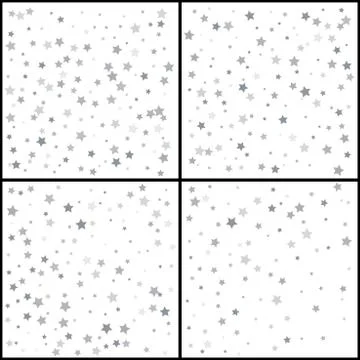 Silver glitter falling stars. Silver sparkle star on white backgrounds . Set Stock-Illustration