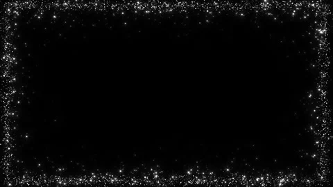 Silver glitter frame background sparkling star points and dense particles center Stock Footage 340416007