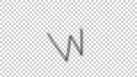 Silver glitter letter W isolated on transparent background Stock Illustration