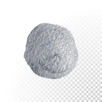 Silver glitter paint brush abstract dab stain smear or smudge texture on tran Stock Illustration