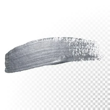Silver glitter paint brush stroke or abstract dab smear with smudge texture o Stock Illustration