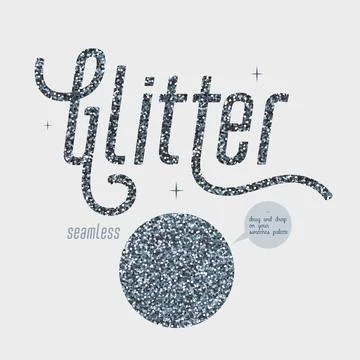 Silver glitter seamless pattern, Shiny party background with Silver shimmer Stock Illustration