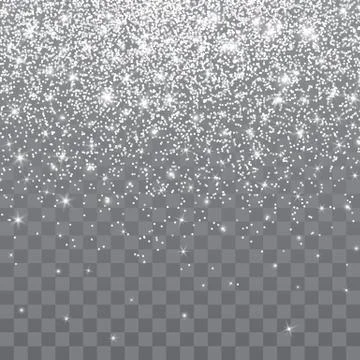 Silver glitter sparkle on a transparent background. Vibrant background with t Stock Illustration