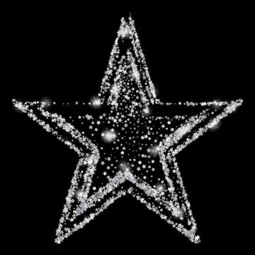 Silver glitter star of many small stars. Stock-Illustration