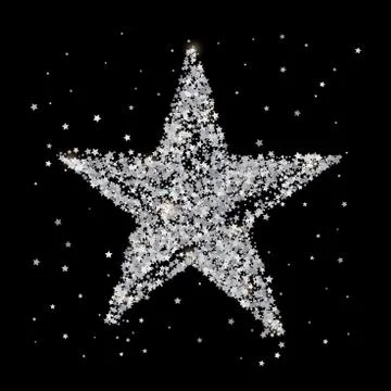 Silver glitter star of many small stars. 스톡 일러스트