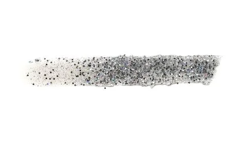 Silver glitter stroke on white background Stock Photos