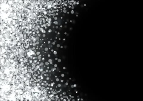 Silver glitter texture. Irregular confetti border on a black background Stock Illustration