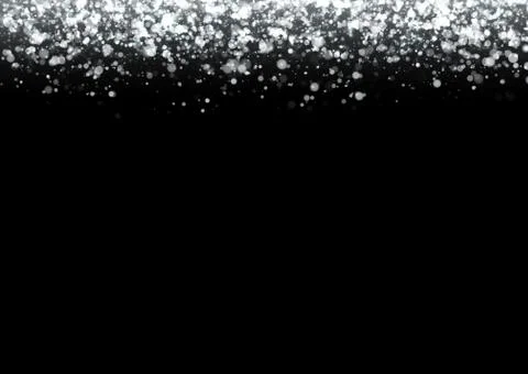 Silver glitter texture. Irregular confetti border on a black background Stock Illustration