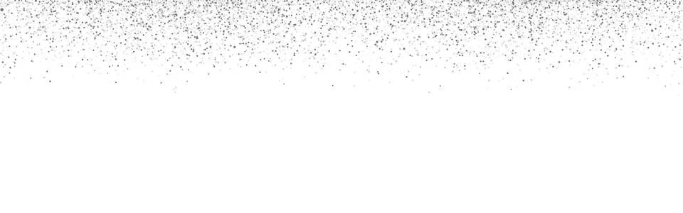 Silver glitter on white background. Falling confetti border. Festive shiny .. Stock-Illustration