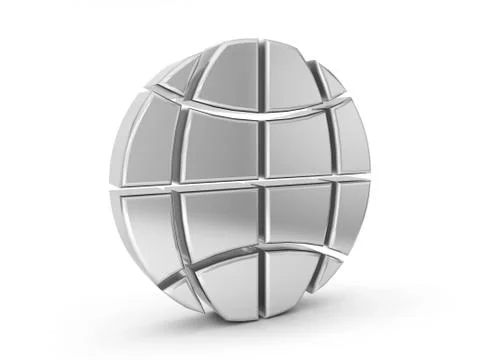 Silver globe symbol Illustrazione stock
