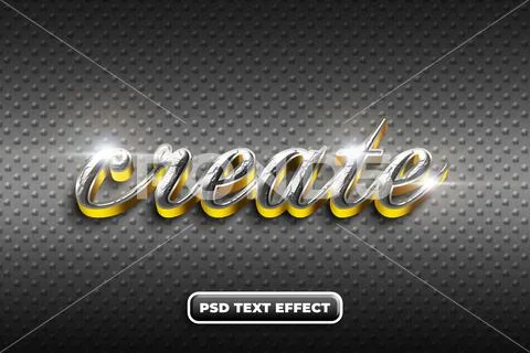Silver gold editable text effect PSD Template