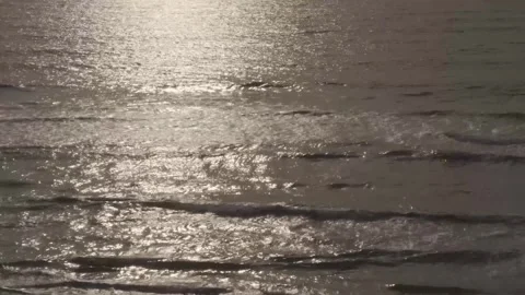 Silver Gold Waves, Rolling, Beach, Reflection, Foamy, Stock Footage 281917686