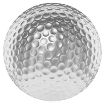 Silver golfball isolated on white Stock Illustration