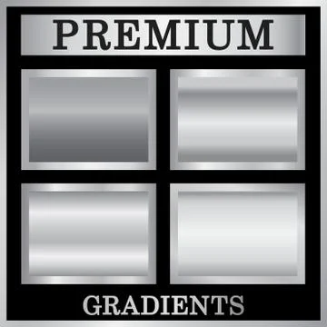 Silver gradient backgrounds set Illustrazione stock