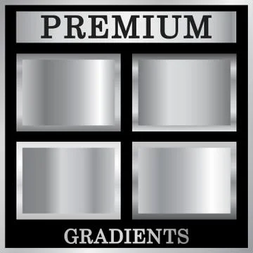 Silver gradient backgrounds set Stock Illustration