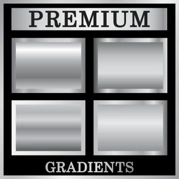 Silver gradient backgrounds set Stock Illustration