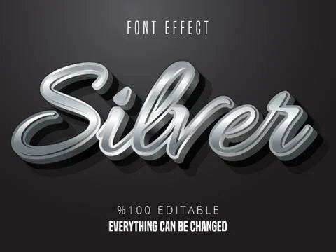 Silver gradient font effect Stock Illustration