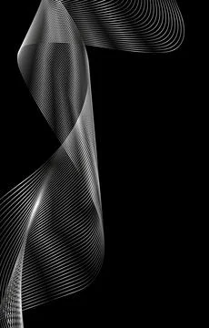 Silver Gradient Line Effect on black background. Dark Abstract template Illustrazione stock