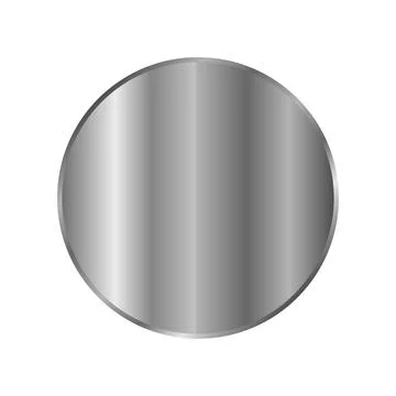 Silver gradient metal glossy round button vector illustration isolated Stock Illustration