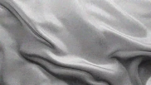Silver Gray Satin Fabric Waves Abstract Cloth Background Loop Stock-Footage 339542953