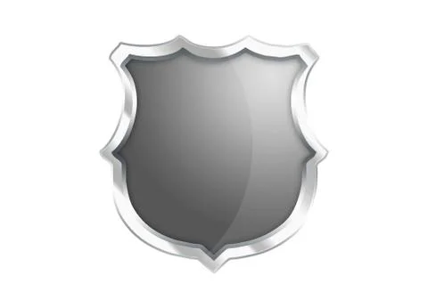 Silver Gray shield icon isolated on white background Stock Illustration