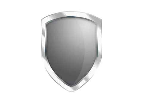 Silver Gray shield icon isolated on white background Stock Illustration