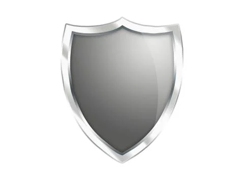 Silver Gray shield icon isolated on white background Stock Illustration