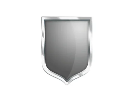 Silver Gray shield icon isolated on white background Stock Illustration