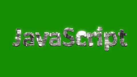 Silver grey cybernetical text JavaScript with animation Stock Footage 226509191