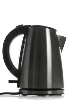 Silver grey kettle Stock-Fotos