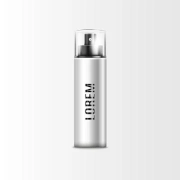 Silver grey perfume bottle with spray nozzle and glass cap イラスト素材