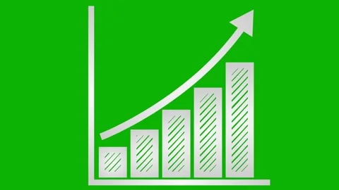 Silver groth chart green Stock Footage 259317121