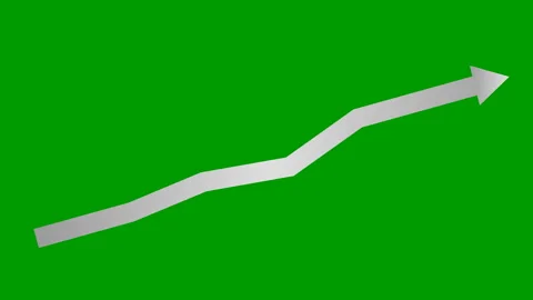Silver growth chart arrow 3 green Stock Footage 219855582