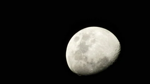 Silver half moon in dark sky of Sao Paulo Stock Footage 99120299