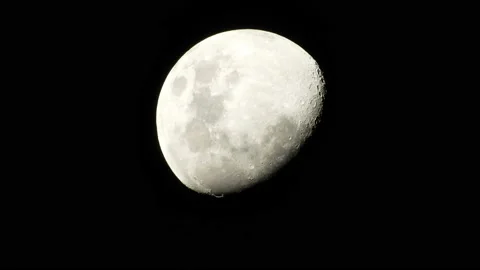 Silver half moon in dark sky of Sao Paulo Stock Footage 119799508