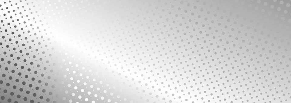 Silver halftone texture on silver wide background. Illustrazione stock