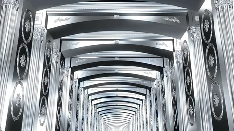 Silver Hallway background Stock Footage 102440142