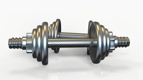 Silver Hand Weights 3D rendering Illustrazione stock