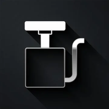 Silver Handle detonator for dynamite icon isolated on black background. Long Stock Illustration