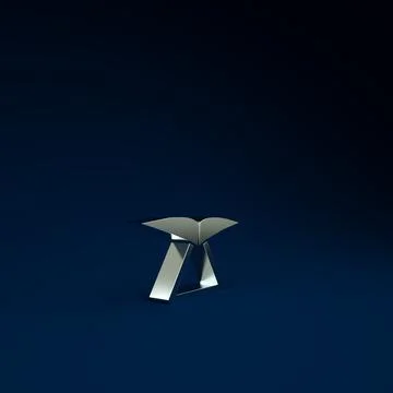 Silver Hang glider icon isolated on blue background. Extreme sport. Minimalis 스톡 일러스트