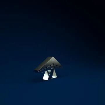 Silver Hang glider icon isolated on blue background. Extreme sport. Minimalis Stockillustratie