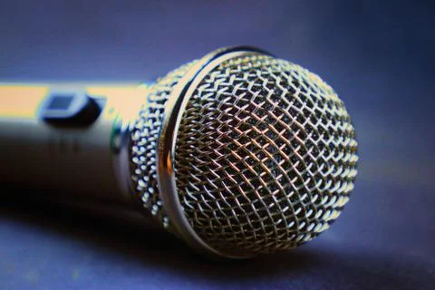 Silver head microphone Stock Photos