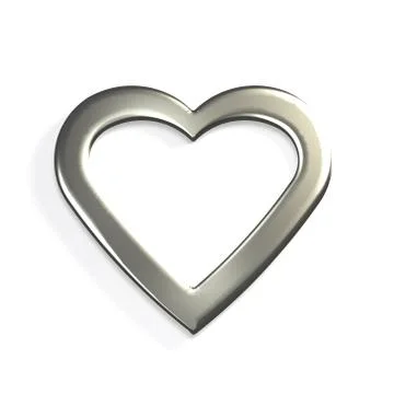 Silver Heart. 3D Render Illustration Stock Illustration