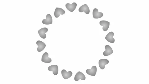 Silver heart circle 3 white Stock Footage 209230940