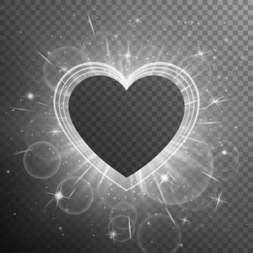 Silver heart shaped frame Stock Illustration
