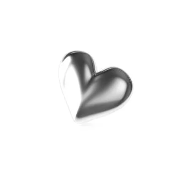 Silver Heart on white background. 3D Rendering Stock Illustration