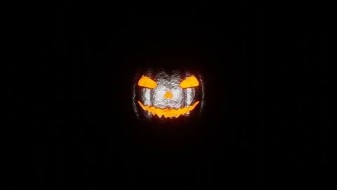 Silver Helloween Pumpkin Background VJ Loop in 4K Stock Footage 248706549