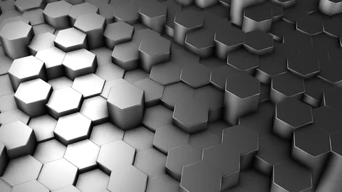 Silver hexagon geometric background in motion Stock Footage 124743641